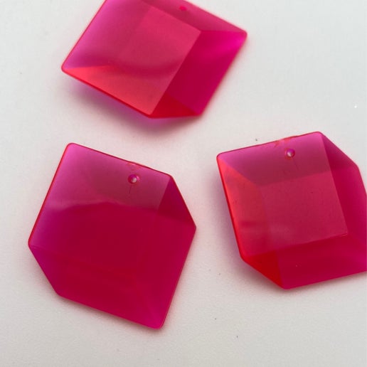 3D cube Drop 28mm Pink Neon - DE0219B