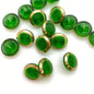 Button 10mm Emerald/gold - BUTTON-0024-D