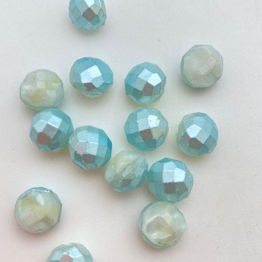Button 9mm Aqua Pearl - BUTTON-0460-D