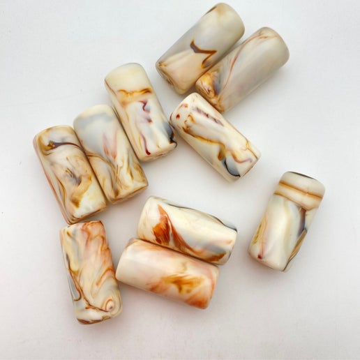 Barrel 30x15mm Latte Swirl - FY-0897-E