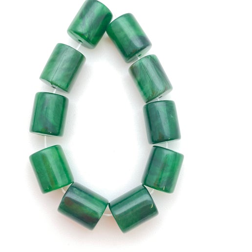 Barrel 12x9mm Emerald Marble - FY-0247-D