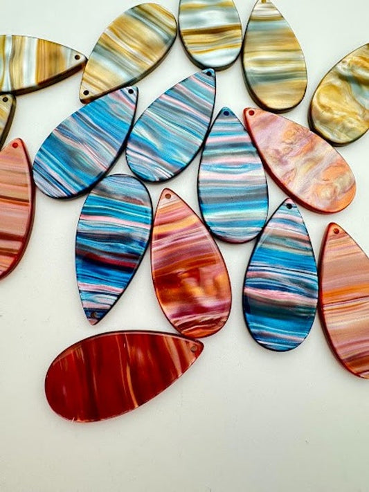 Tear Drop Laser Cut 46mm Sunset marble Hawaii