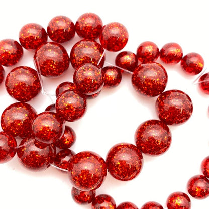 Glitter Round 12mm Cherry