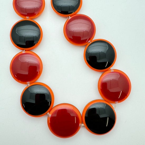 Layered Dome 25mm Rust, Jet, Orange