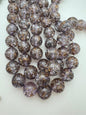 Glitter Round 20mm Gold Dust Lavender