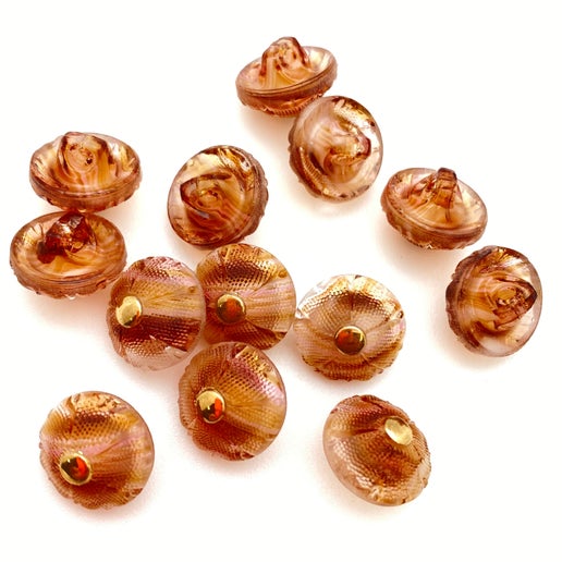 Button 10mm Topaz/gold - BUTTON-0143-E