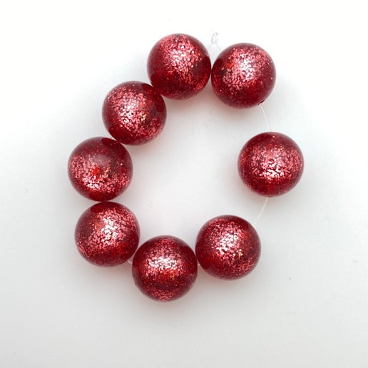 Glitter Round 16mm Raspberry - IT-GR-0019-B