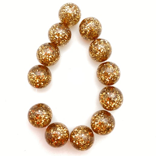 Glitter Round 10mm Bronze