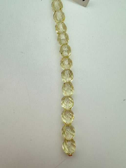 Vintage Glass Faceted 8mm Jonquil