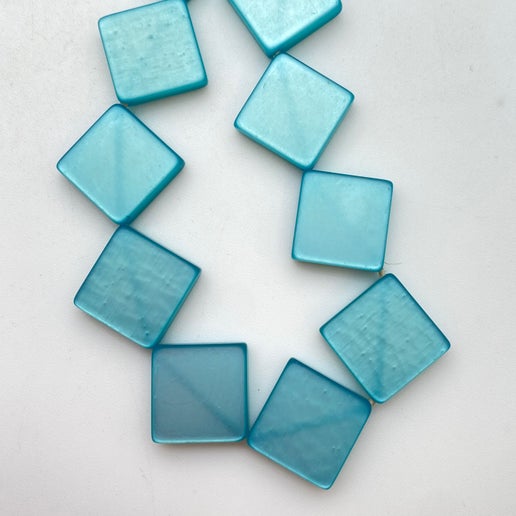 Diamond Moon Glow Matte 16mm Blue Topaz