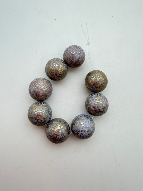 Inlay Round 14mm Lavender and gold