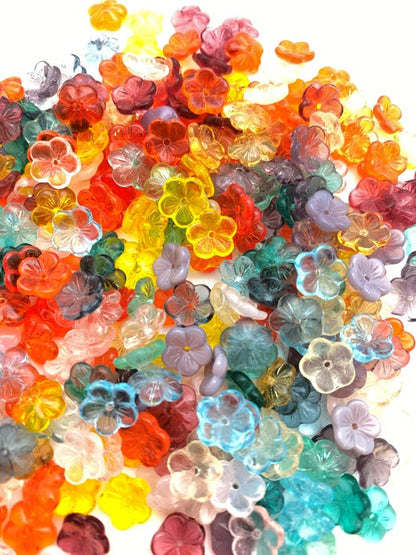 Vintage Glass Flowers cap 8mm Hyacinth