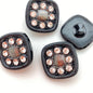 Button 20mm Jet, gold w/stones - BUTTON-0322-C