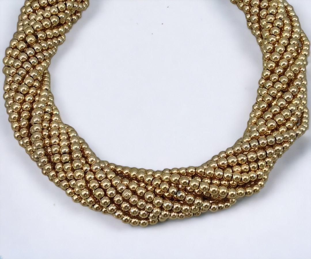 Gold Plated Hematite Round