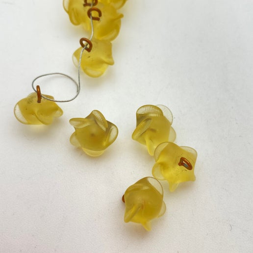 Button 12mm Lampwork Jonquil Matte - BUTTON-0373-E