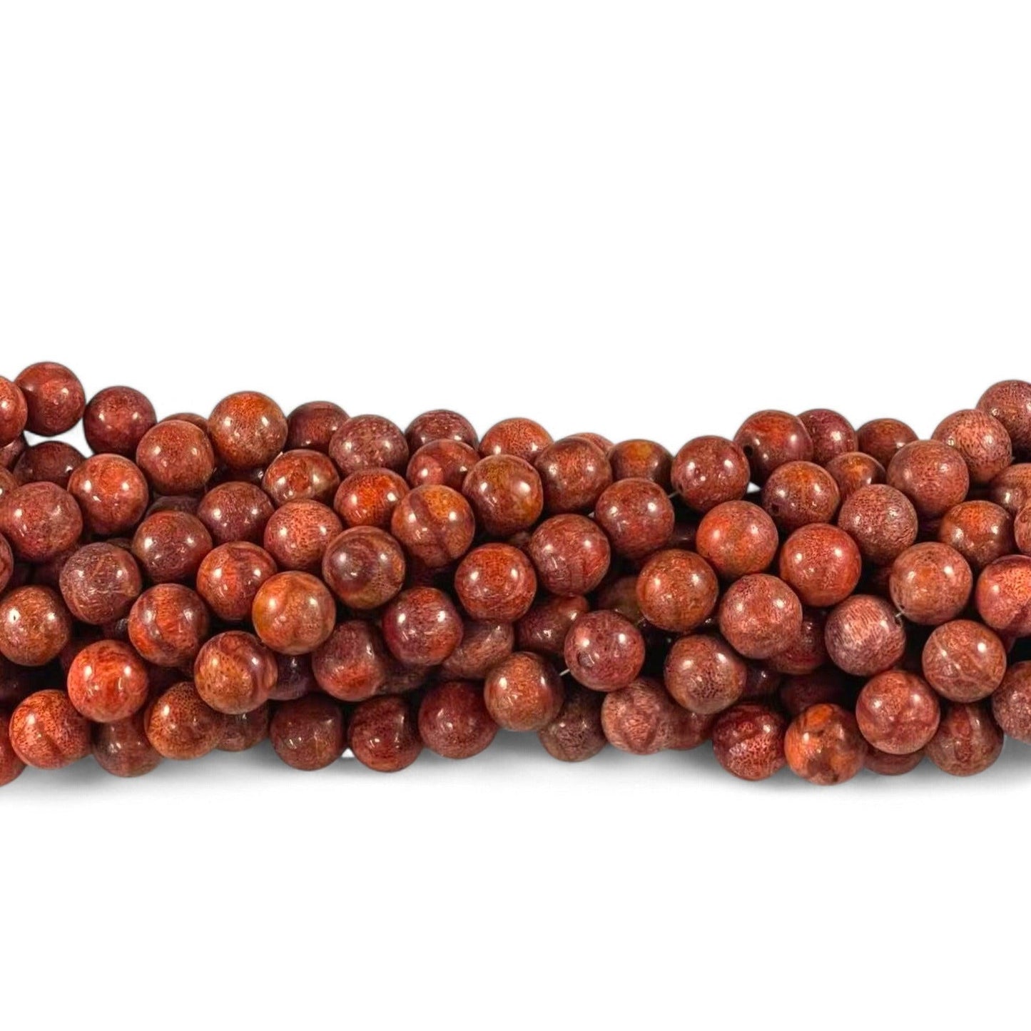 Natural Red Sponge Coral, Round 12mm