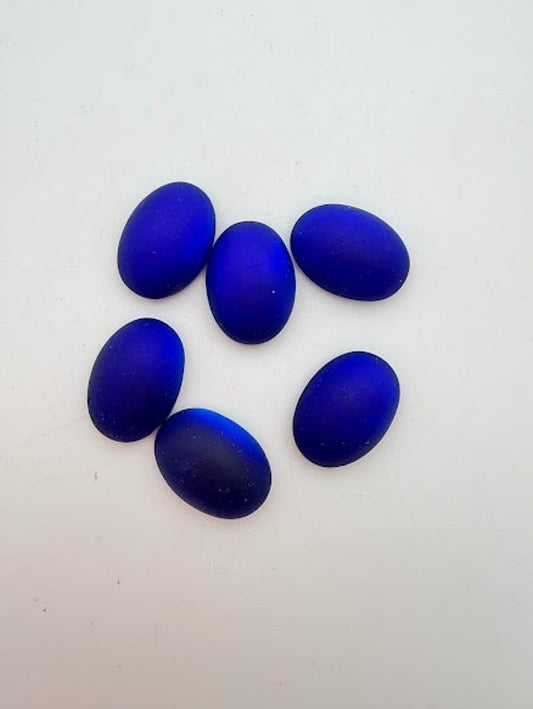 Cab Vintage Glass 18x14mm Cobalt Matte