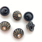 Button 14mm Jet w/stones - BUTTON-0351-C