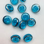 Button 10mm Aqua/gold - BUTTON-0456-D