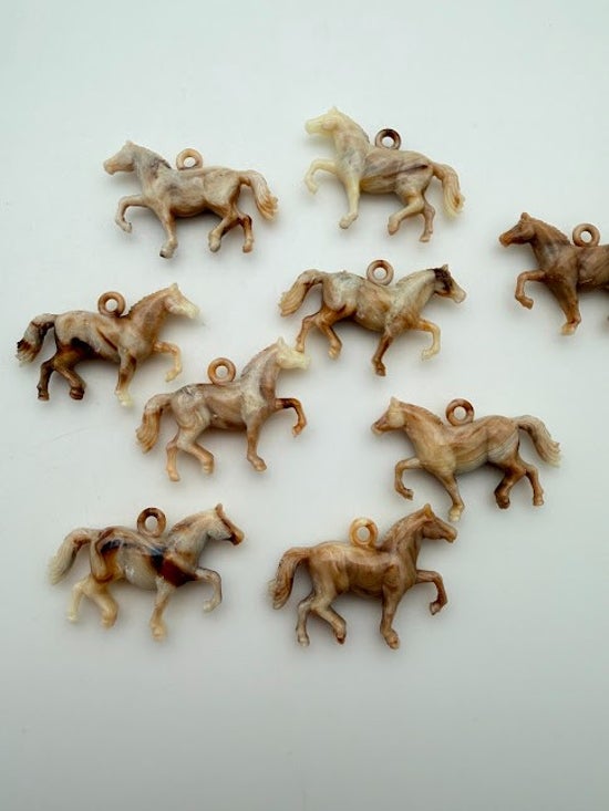 Horse Charm 45mm Natural Marble