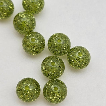 Glitter Round 10mm Kiwi