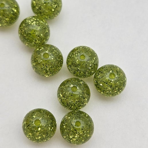 Glitter Round 10mm Kiwi