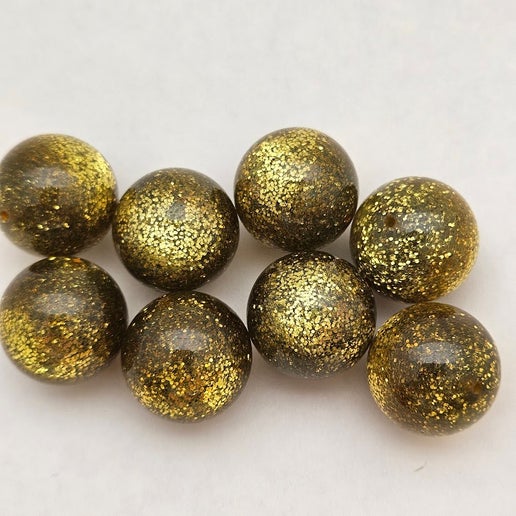 Glitter Round 20mm Gold