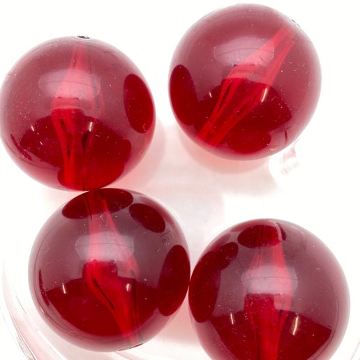 Round 30mm Ruby Red