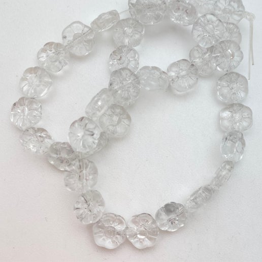 Vintage Glass Flowers 8mm Clear