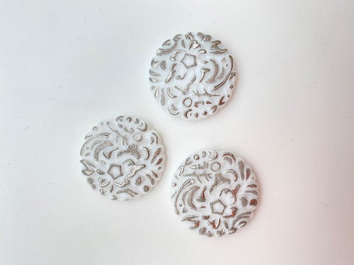 Cab Vintage Glass 28mm White - CAB-0077-C