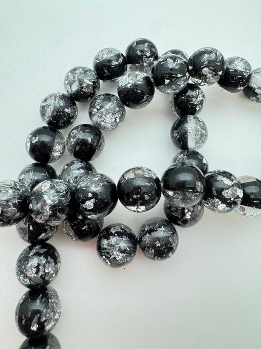 Glitter Round 12mm Silver Dust Jet