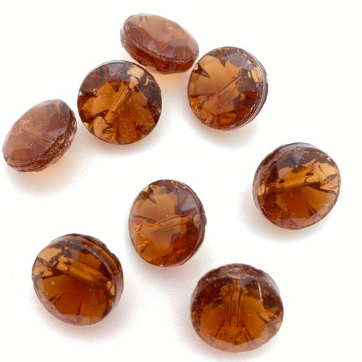 Button Faceted14mm Topaz - BUTTON-0174-E