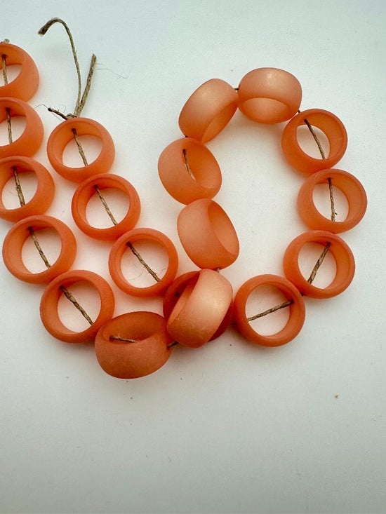 Ring Bead 22mm Peach Matte Moonglow