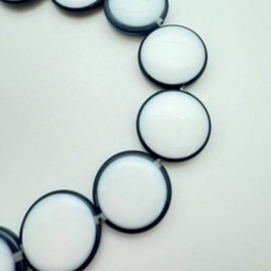 Layered Dome 25mm Navy & White