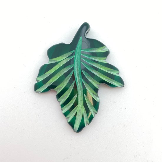 Layered and Carved Leaf 46mm Greens