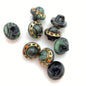 Button 10mm Dark green/gold - BUTTON-0015-D