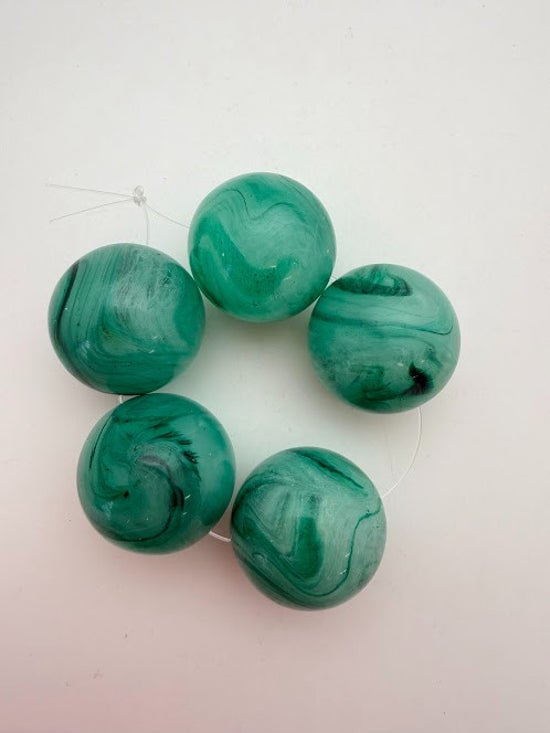 Round 25mm Jade Marble