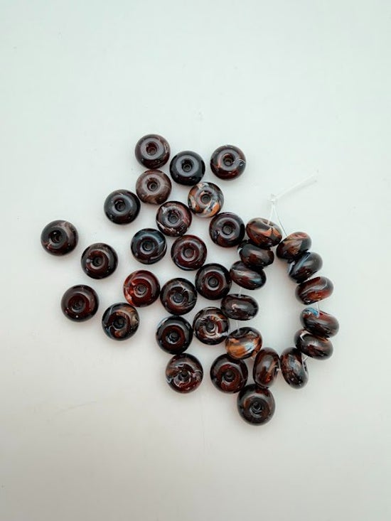 Rondelle 10mm Brown Eyes Blue
