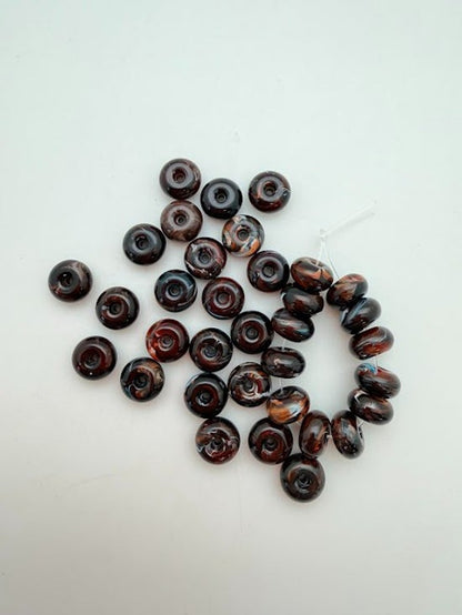 Rondelle 10mm Brown Eyes Blue