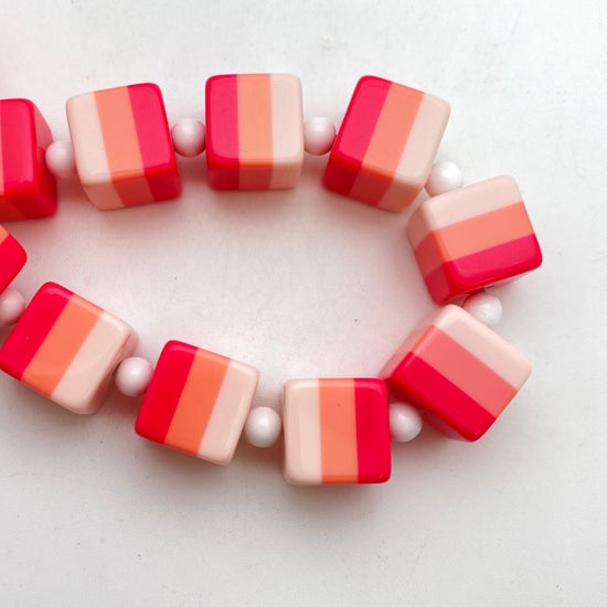 Layered Cube 16mm Sherbet - IT-FY-0643-B