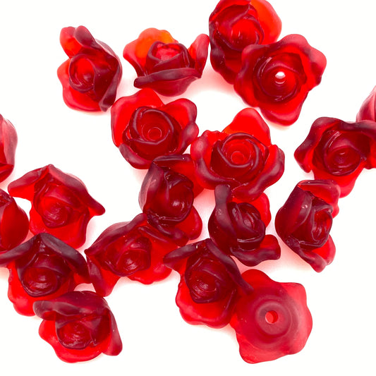 Flower Cap 15mm Ruby Matte