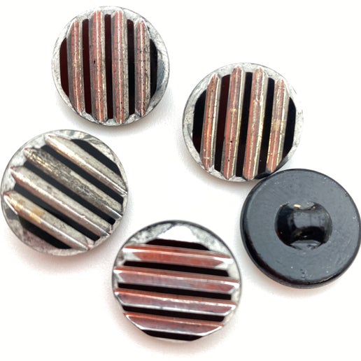 Button 18mm Jet/silver - BUTTON-0346-C