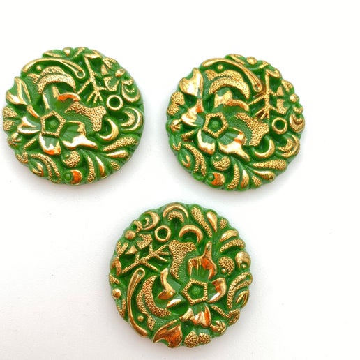 Cab Vintage Glass 28mm Green - CAB-0074-D