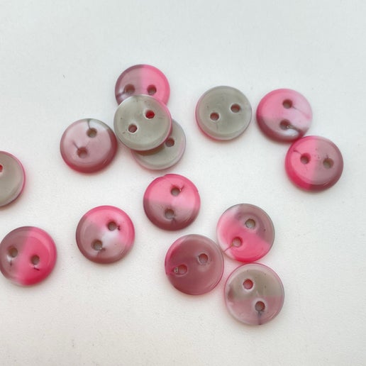 Button 10mm Pink/gray - BUTTON-0430-B