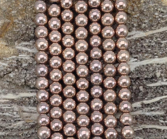 Rose Gold Plated Hematite Round