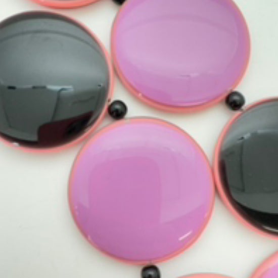Layered Dome 45mm Black, pink, lavender