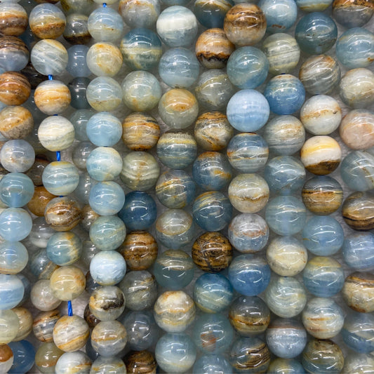 Aquatine Blue Calcite aka Lemurian Aquatine, Round