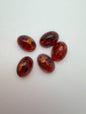 Cab Vintage Glass 18x14mm Amber with Foil