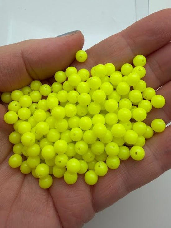 Round 6mm Opaque Yellow Neon