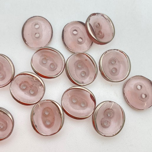 Button 14x12mm Lavender/silver - BUTTON-0186-B